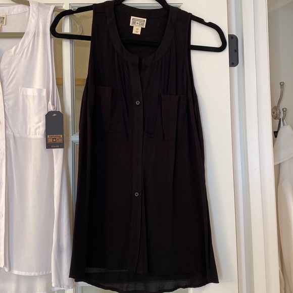 Set of 2 Converse button up high low tanks sleeveless blouse XS - Picture 3 of 8